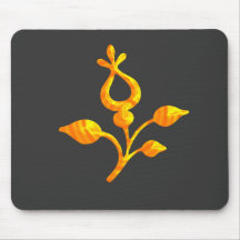 Flor de oro elegante alfombrilla de ratones