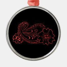 Flor de Paisley (roja) Adorno De Reyes