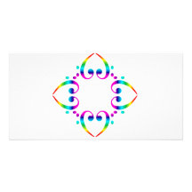 Flor del Clef bajo del arco iris Tarjeta Personal