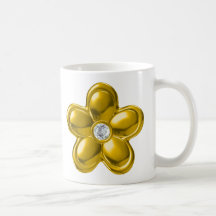 FLOR DEL ORO CON EL DIAMANTE TAZAS