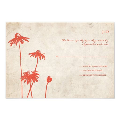 Flor elegante anaranjada de la mandarina que casa  invitaciones personalizada