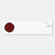 Flor elegante en negro y rojo oscuro. etiqueta de parachoque