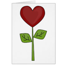 Flor floreciente del corazón - amistad felicitaciones