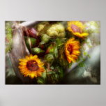 Flor - girasol - caja de herramientas de los jardi poster