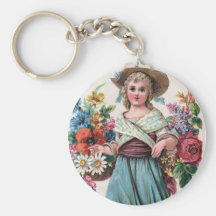 Flor Girl* del *Vintage Llavero