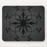 Flor gótica en mousepad negro y gris
