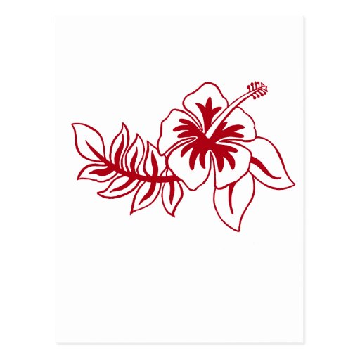 Flor hawaiana roja del hibisco postal | Zazzle