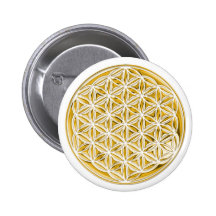 Flor Live/por completo del oro Pins