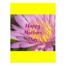 Flor MothersDay feliz amarillo Tarjetas Postales