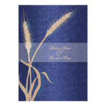Flor poner crema azul del trigo del boda invitaciones personales 