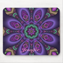 Flor púrpura artística de la fantasía y Mousepad c alfombrillas de raton 