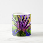 Flor púrpura azul taza de café