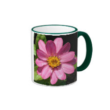 Flor púrpura tazas de café