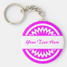 Flor redonda - magenta llaveros personalizados