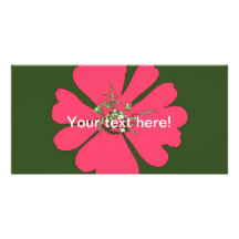 Flor roja del vector tarjetas con fotos personalizadas
