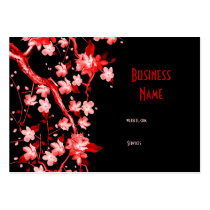 Flor rojo japonés asiático de la tarjeta de visita tarjetas de negocio