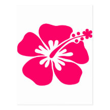 flor rosada de la hawaiana postal