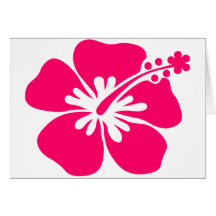 flor rosada de la hawaiana tarjetas