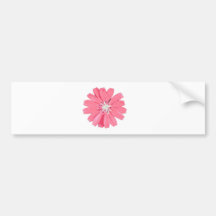 flor rosada pegatina de parachoque