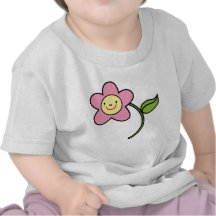 Flor rosada sonriente del KRW Camisetas