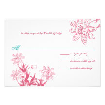 Flor salvaje de la frambuesa que casa RSVP Invitacion Personalizada