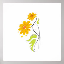flor simple amarilla graphic.png de la tierra poster
