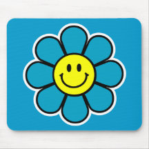 Flor sonriente Mousepad (azul) Tapete De Ratones