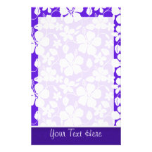 Flor tropical púrpura papeleria personalizada