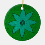 flor verde de la turquesa ornaments para arbol de navidad