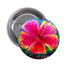 Flor vibrante del hibisco pins
