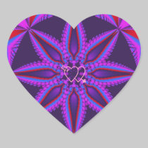 Flor y corazones en forma de corazón frescos de la pegatinas