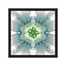 Flor y lona envuelta cordón del fractal impresión en lona estirada