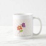 Flor y mariposa taza