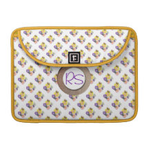 Flor y mariposas cones monograma funda para macbooks