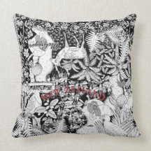 Flora de NZ y almohada de la fauna (2 echados a un