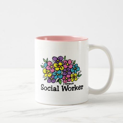 Floraciones del asistente social tazas de café