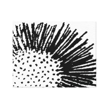 Floral abstracto blanco y negro impresiones en lona