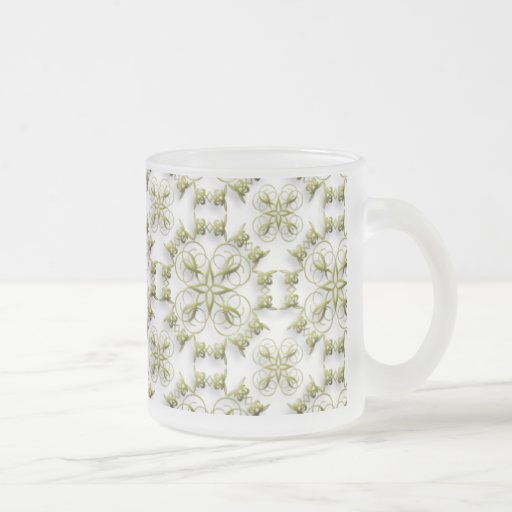 Floral abstracto de oro en Mugnificence helado Tazas De Café