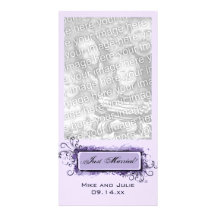 Floral abstracto púrpura apenas casado tarjetas fotográficas personalizadas