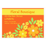 Floral anaranjado - tarjeta de visita