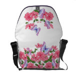 Floral atractivo y mariposas bolsas de mensajeria