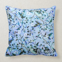 Floral azul almohada