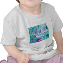Floral azul camiseta