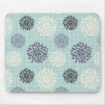 Floral azul de la pizarra elegante alfombrillas de ratón