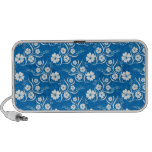 Floral azul y blanco altavoz de viajar