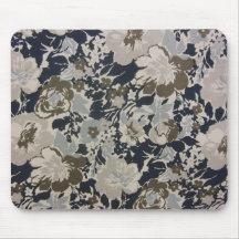 Floral azul y gris tapetes de raton