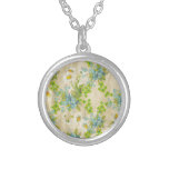 floral azul y margaritas del vintage colgante personalizado