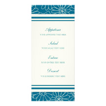Floral azul y poner crema del menú del boda lonas publicitarias