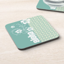 Floral azulverde y poner crema; Hawaiana Posavasos