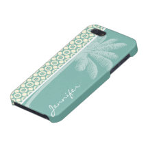 Floral azulverde y poner crema iPhone 5 carcasas